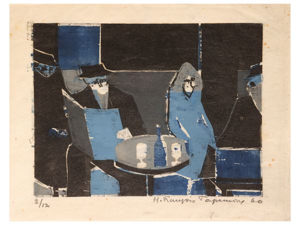 Scuola francese del XX secolo : Characters at the bar 1940  - Auction Déballage. Deals at Auction - Maison Bibelot - Casa d'Aste Firenze - Milano