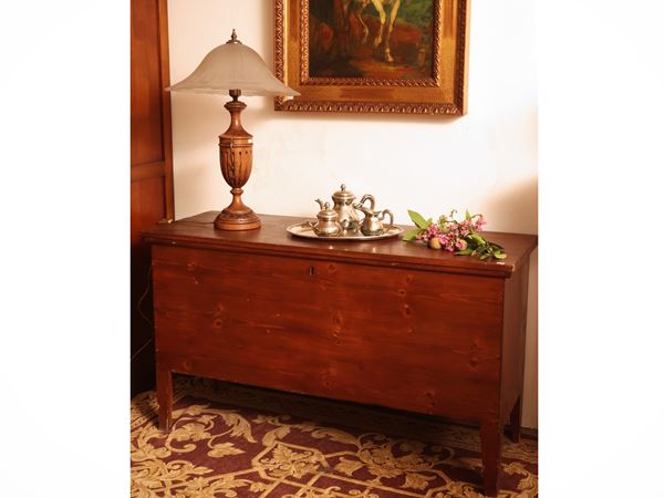 Rustic chest in soft wood