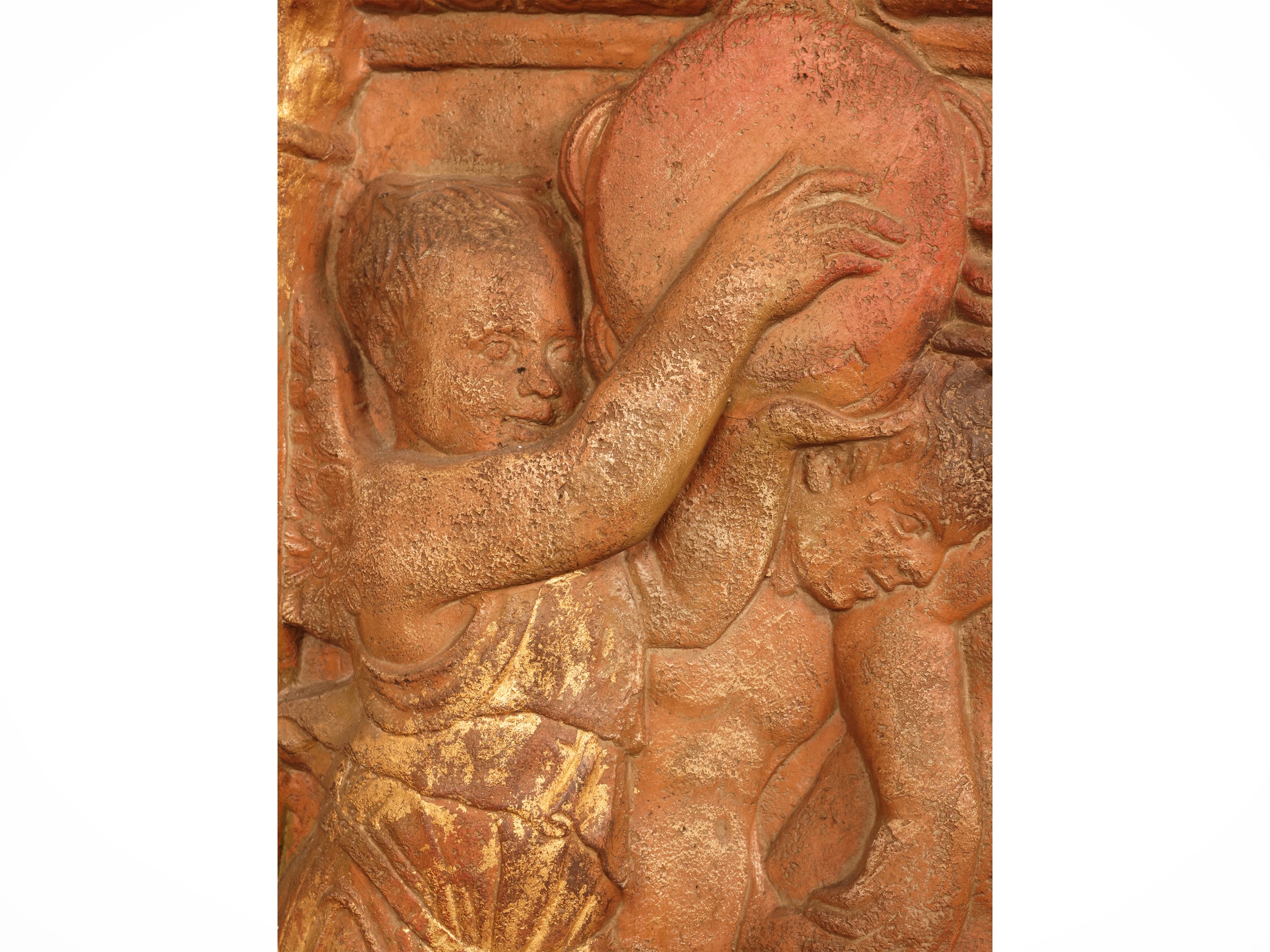 Pannello per cantoria in terracotta, altorilievo con putti danzanti (copia di Donatello)