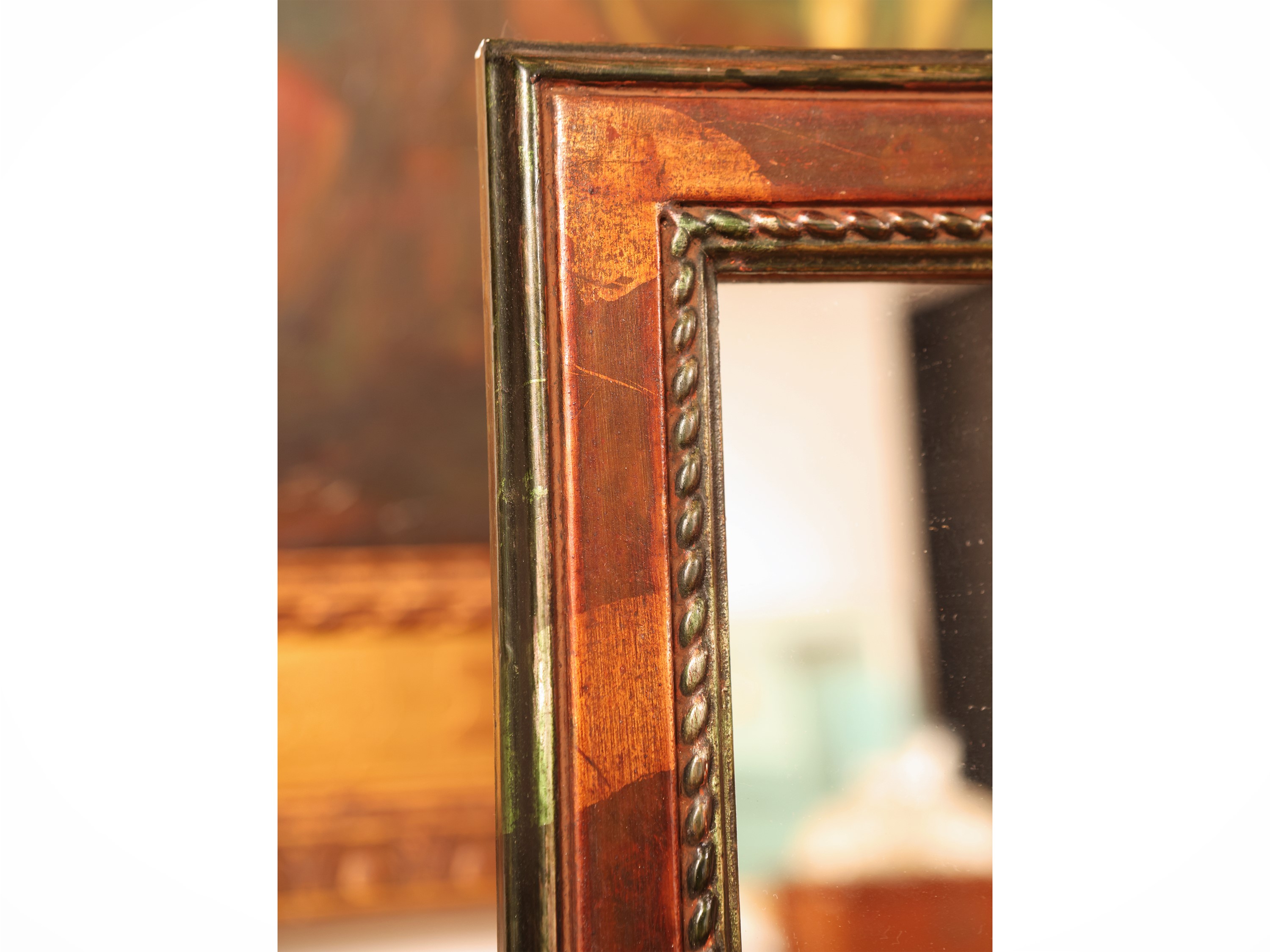 Specchiera decorativa con cornice dipinta, cm 140x60