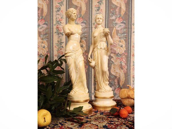 Two patinated plaster sculptures, Zaccagnini