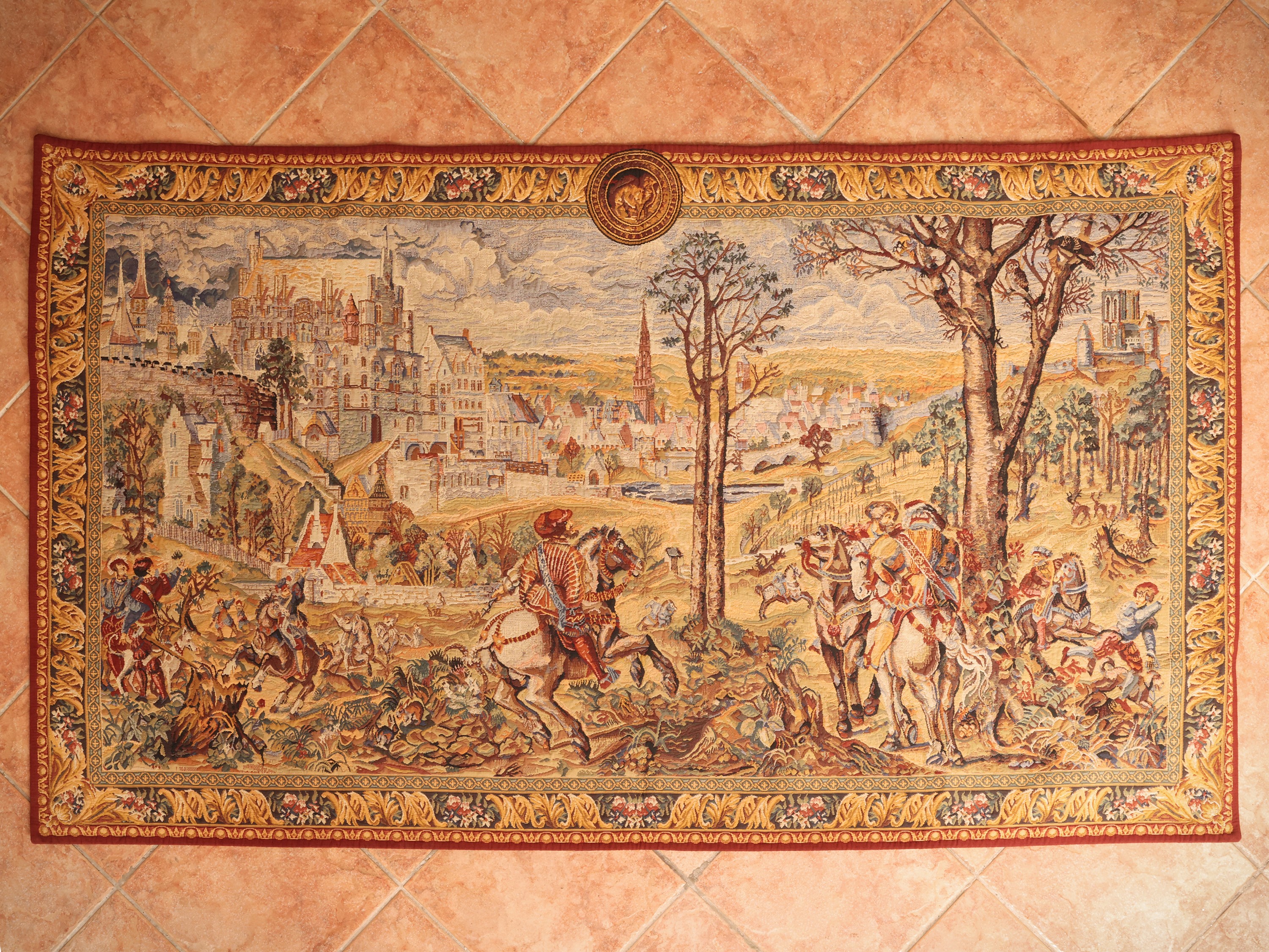 Arazzetto decorativo in stile fiammingo, Flanders Tapestries Belgium