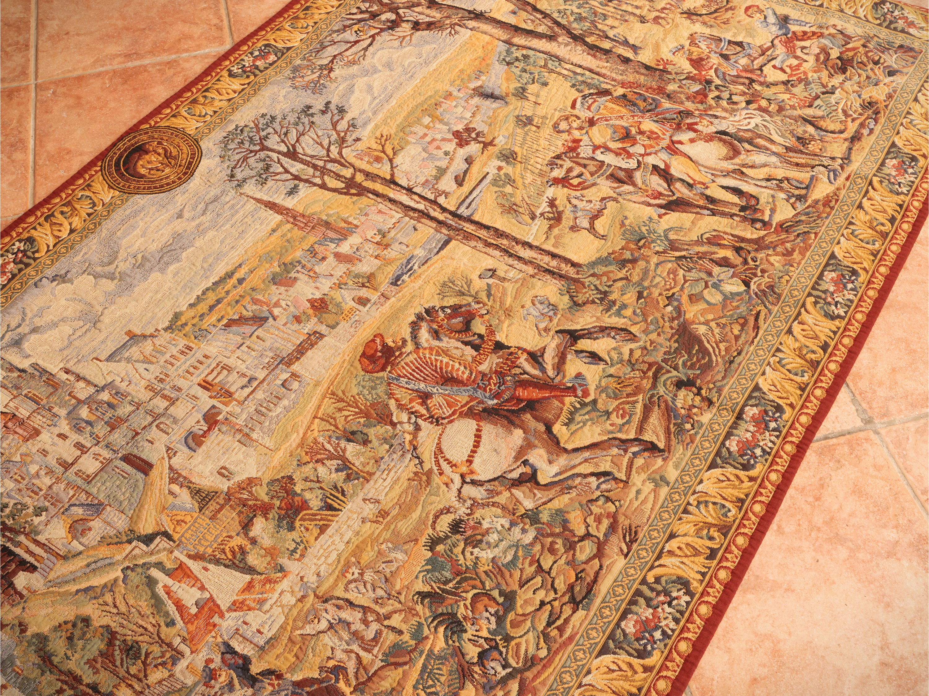 Arazzetto decorativo in stile fiammingo, Flanders Tapestries Belgium