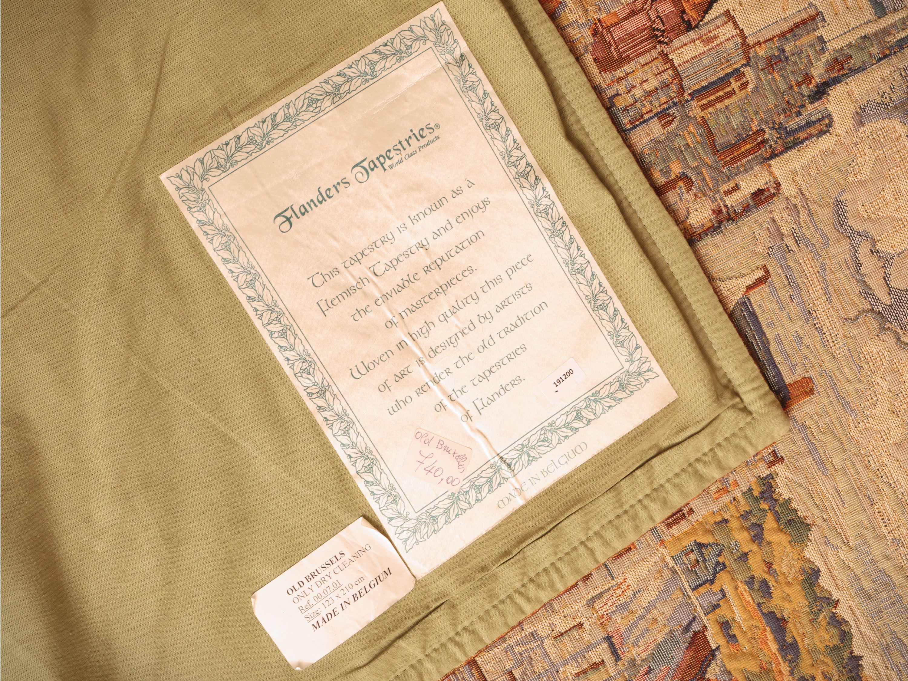 Arazzetto decorativo in stile fiammingo, Flanders Tapestries Belgium