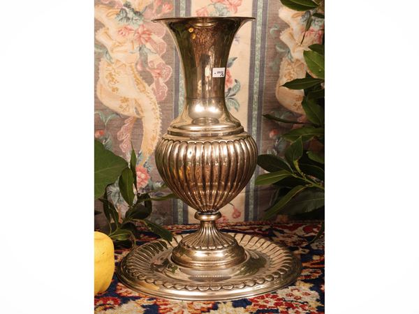 Large silver vase