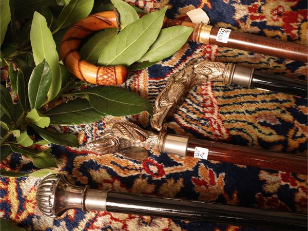 Four walking sticks