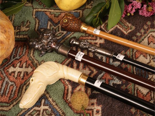 Four walking sticks