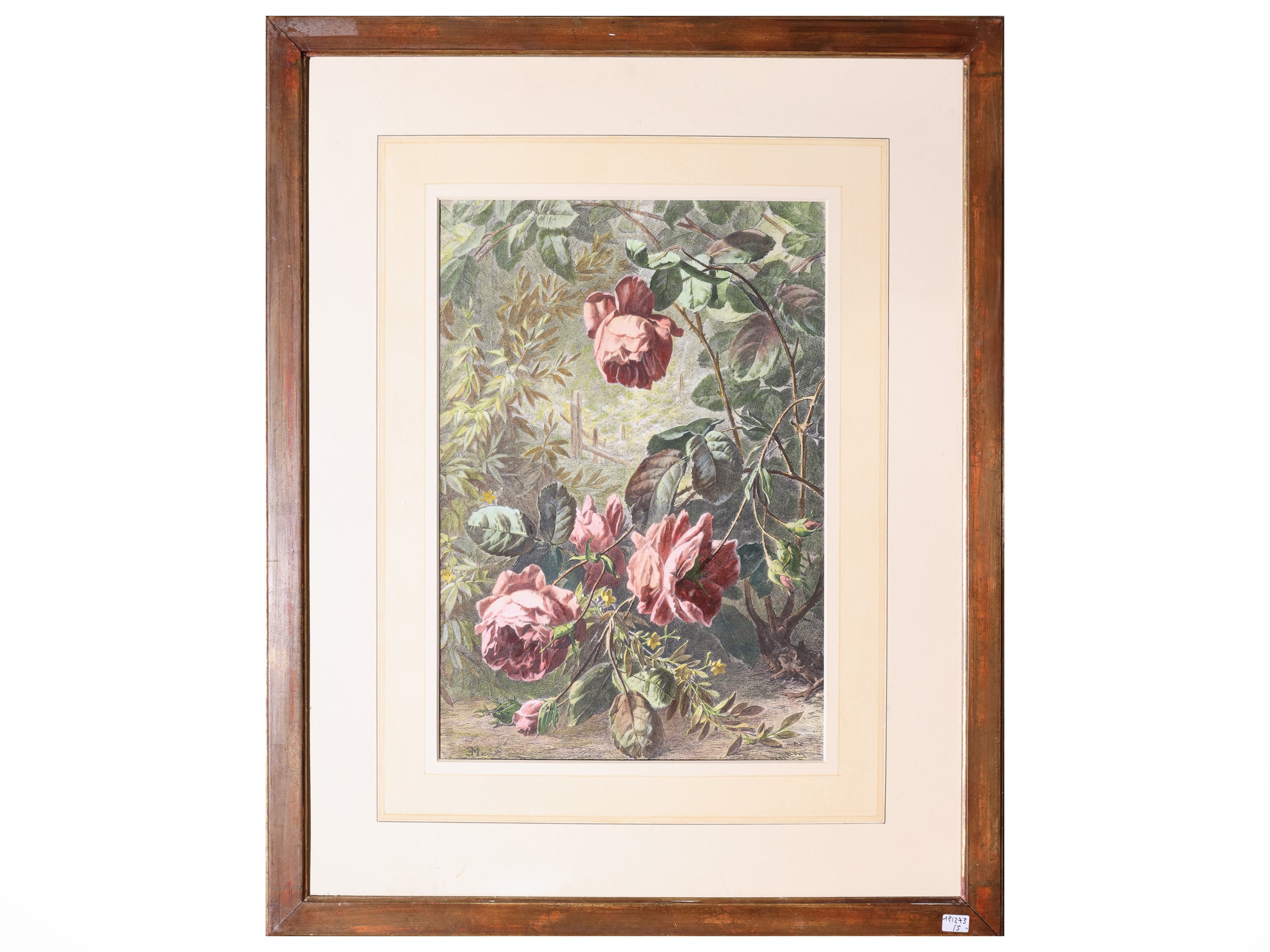 Eduard Müller, Fiori e natura morta con frutta (quattro litografie con acquerellatura, seconda me...
