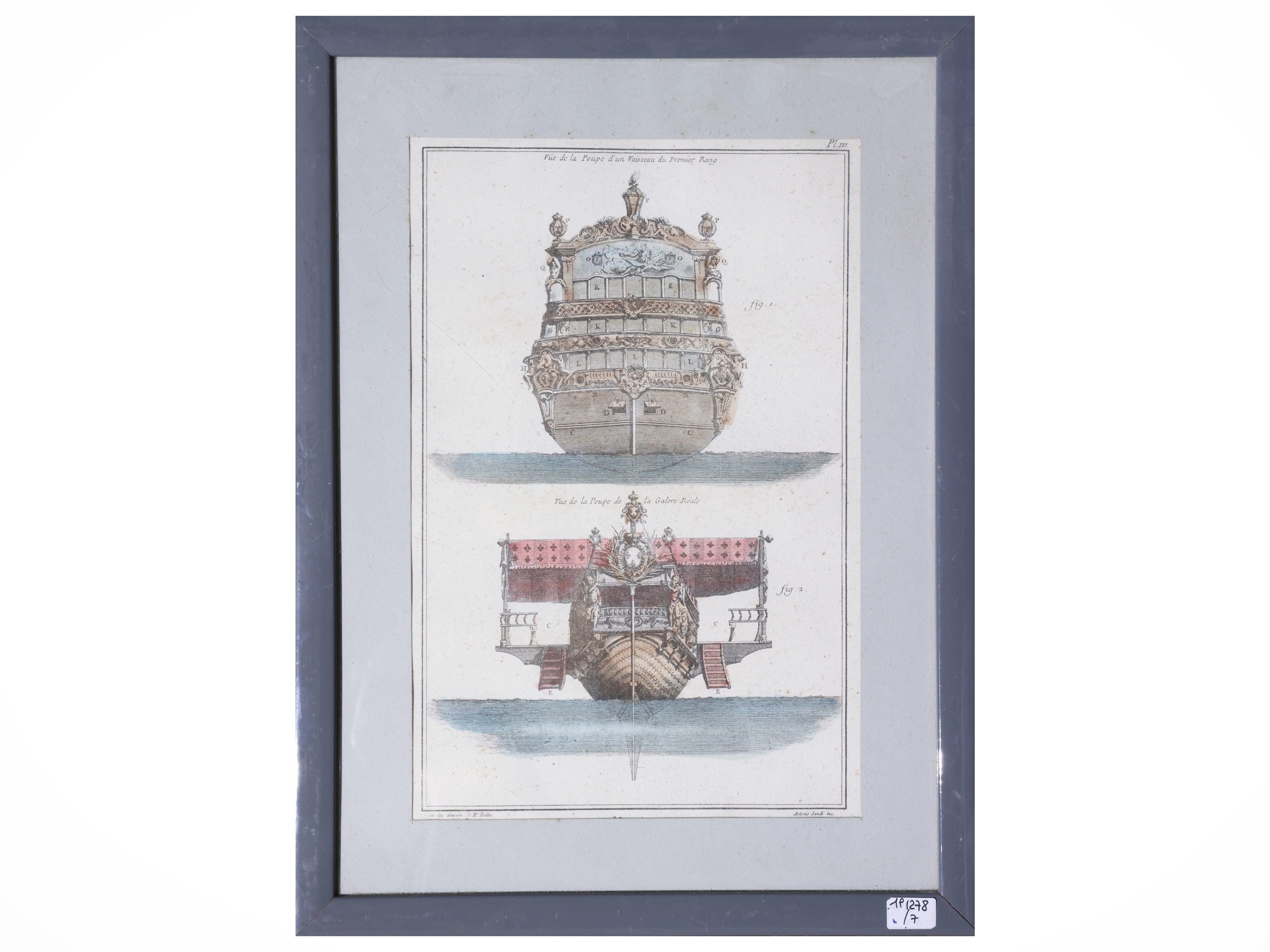 Raccolta di stampe decorative e litografie con imbarcazioni (7), XIX secolo