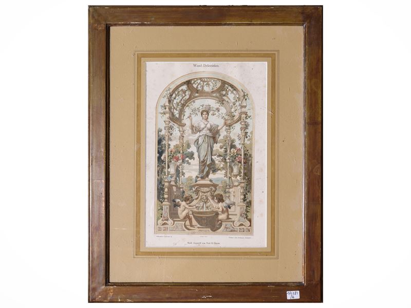 Anonimo, Decori e motivi ornamentali, litografie con acquerellatura e cromolitografie (serie da D...
