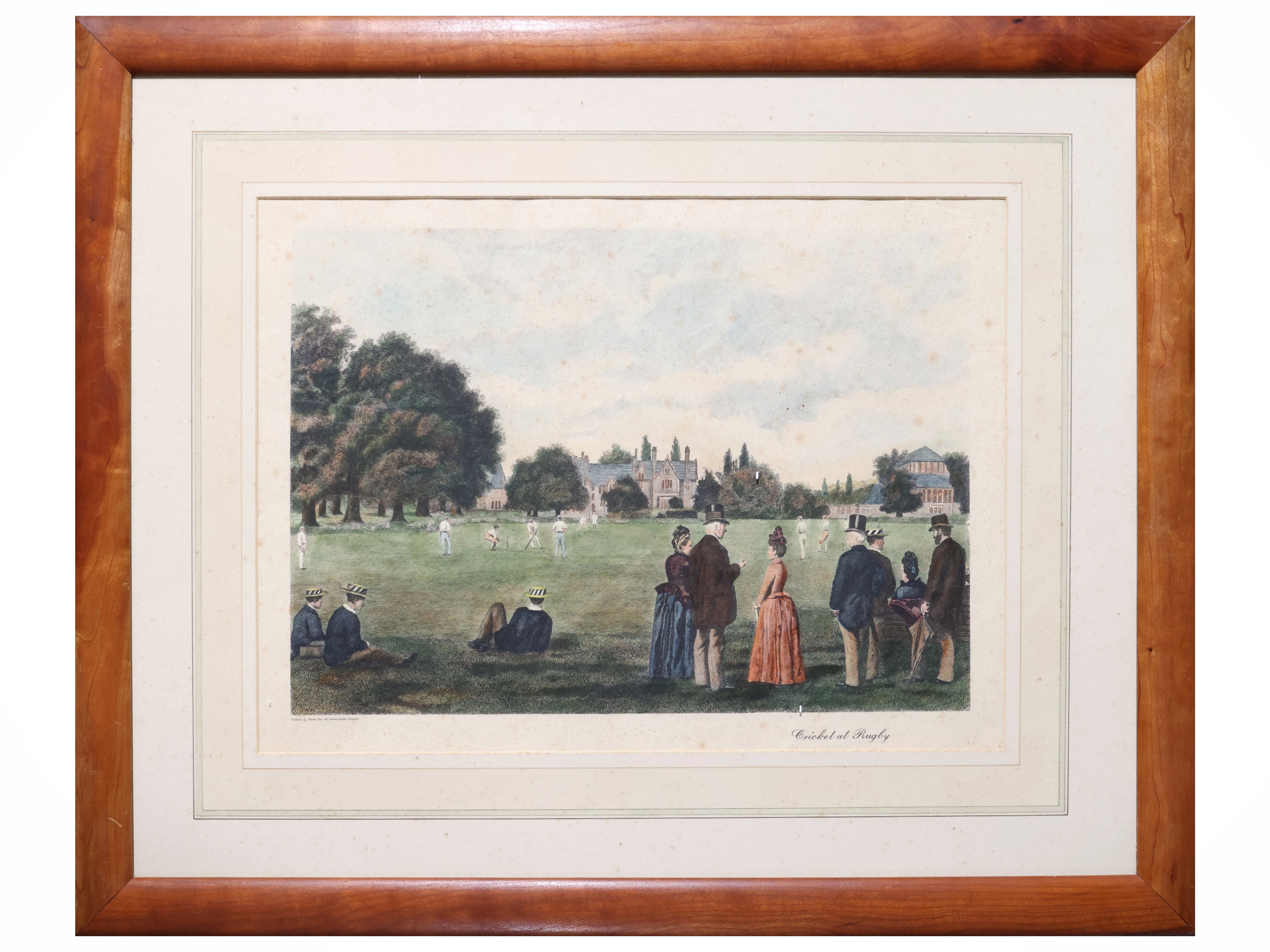 Incisioni inglesi, Rowing at Cheltenham - Cricket at Rugby (due esemplari, fine XIX secolo)