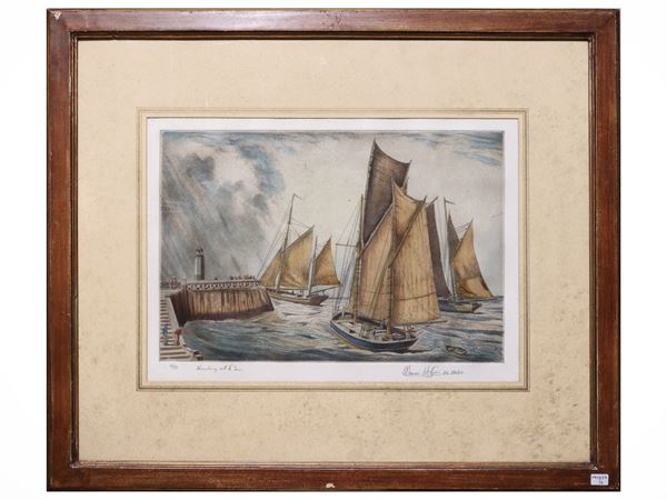 Heading out to Sea - Ketches at anchor