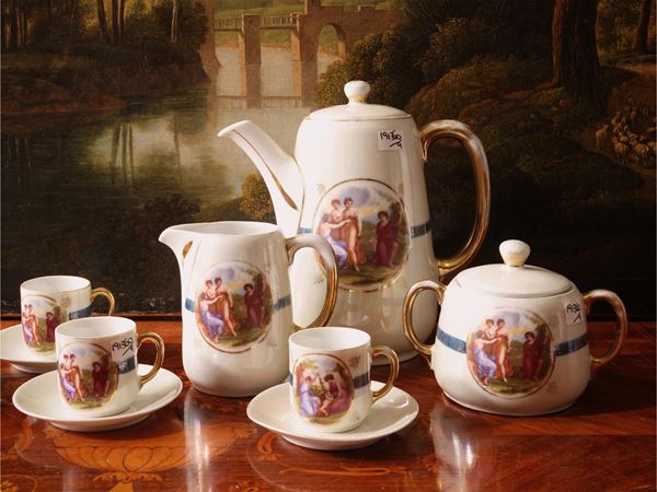 Luster porcelain coffee service, Ginori