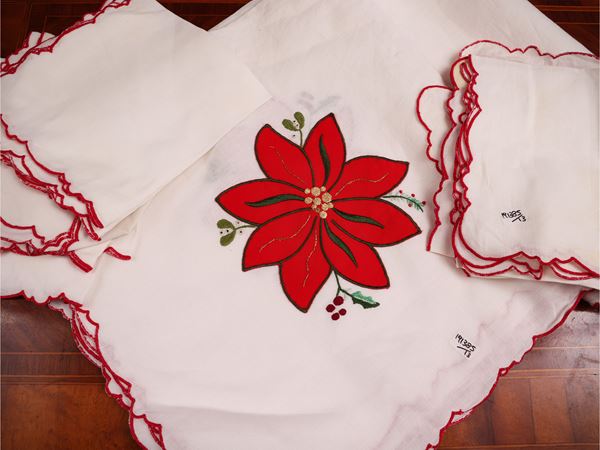 White linen tablecloth
