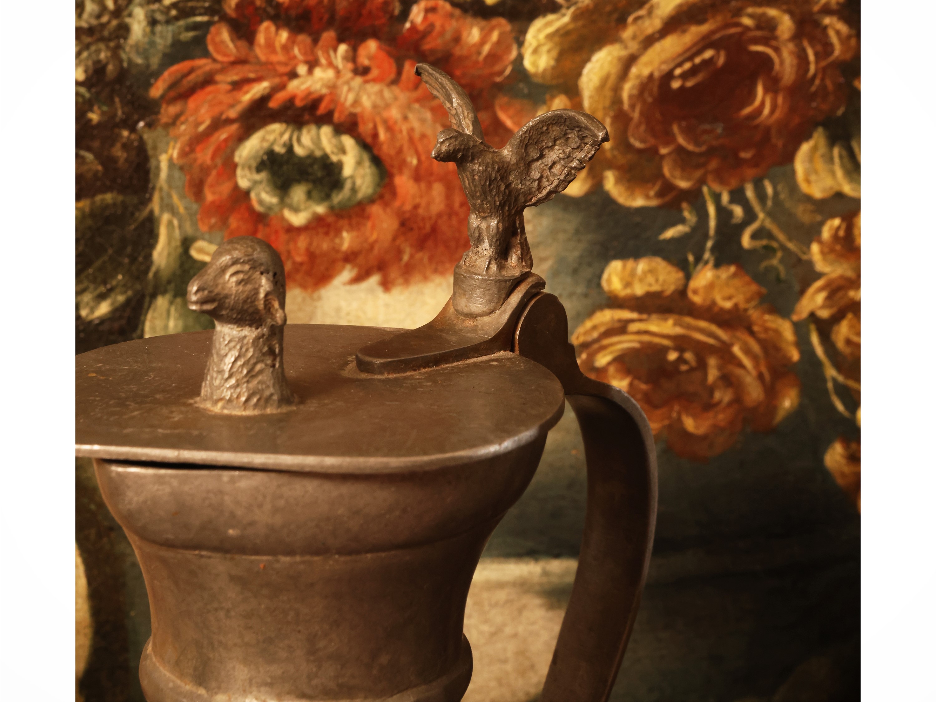 Serie di cinque versatoi, peltro d’epoca