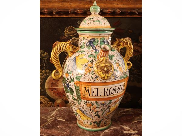 Glazed terracotta jar