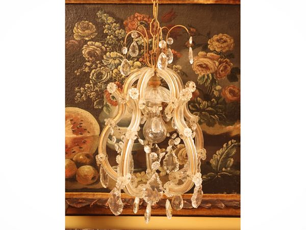 Small Maria Teresa chandelier in glass and crystal