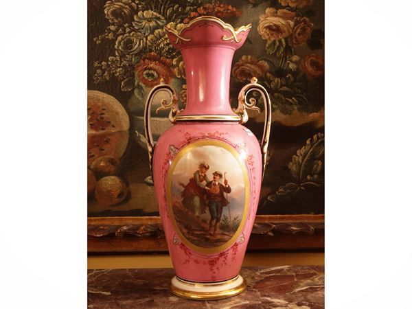 Vaso ad anfora in porcellana