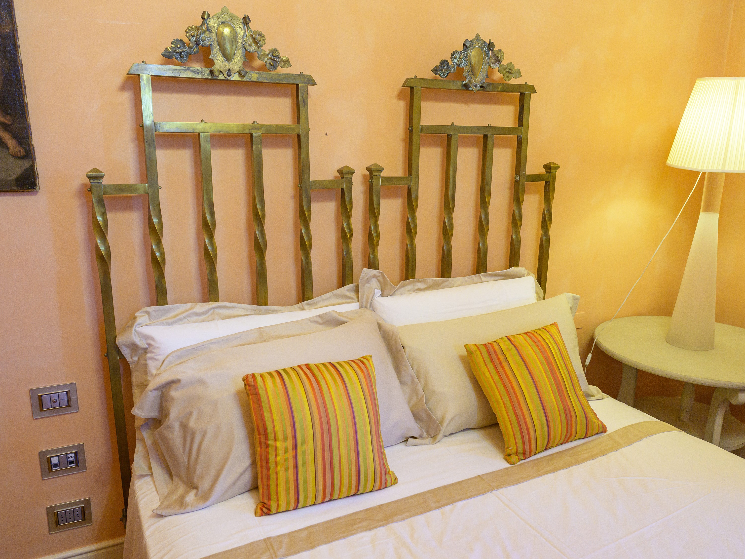 Letto matrimoniale in ottone, inizio XX secolo
