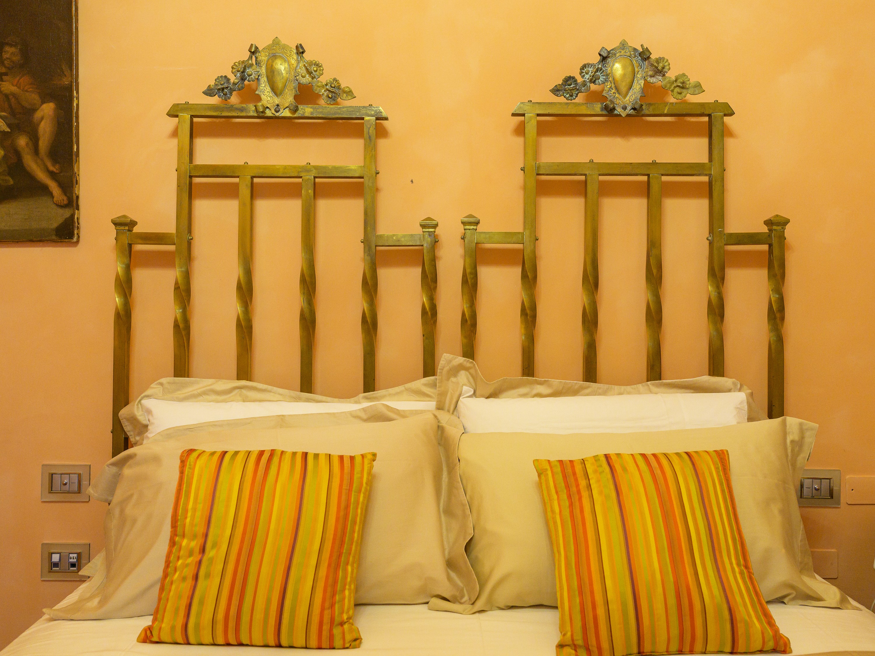 Letto matrimoniale in ottone, inizio XX secolo
