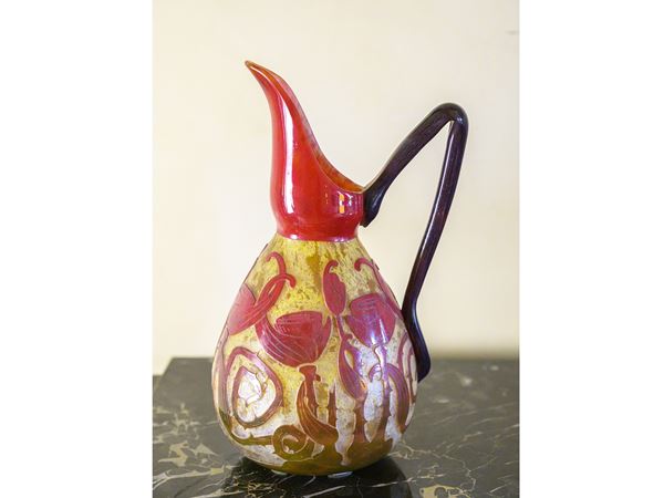 Charles Schneider vase, Le Verre Français with Spirales decoration