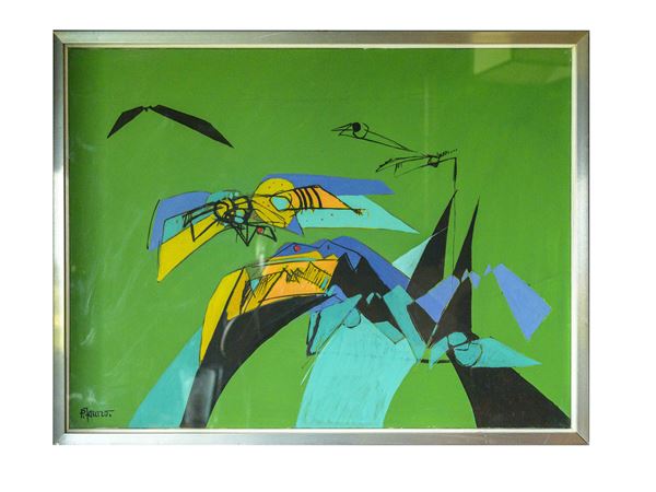 Paolo Favaro : La grotta nell'universo 1974  - Asta Una villa a Firenze - Maison Bibelot - Casa d'Aste Firenze - Milano