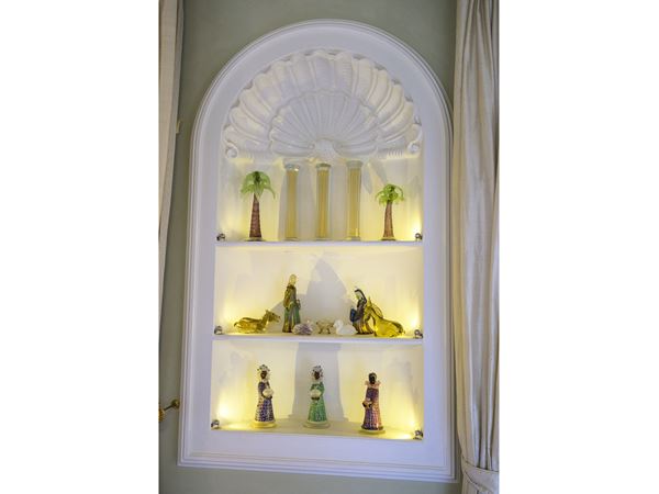 Blown glass nativity scene, attributable to Barovier & Toso