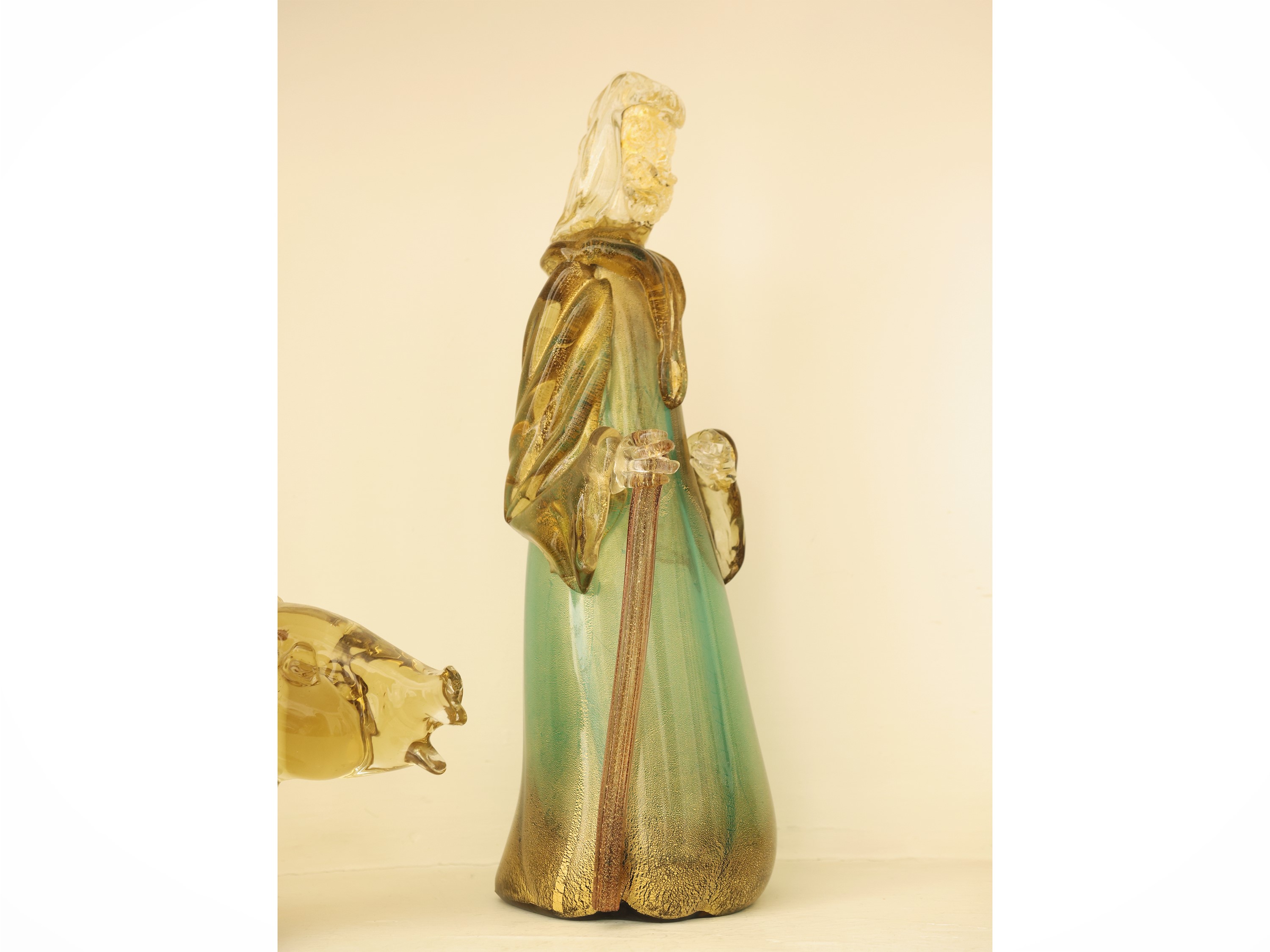 Barovier & Toso (attribuito), Presepe in vetro soffiato con Re Magi e Sacra Famiglia