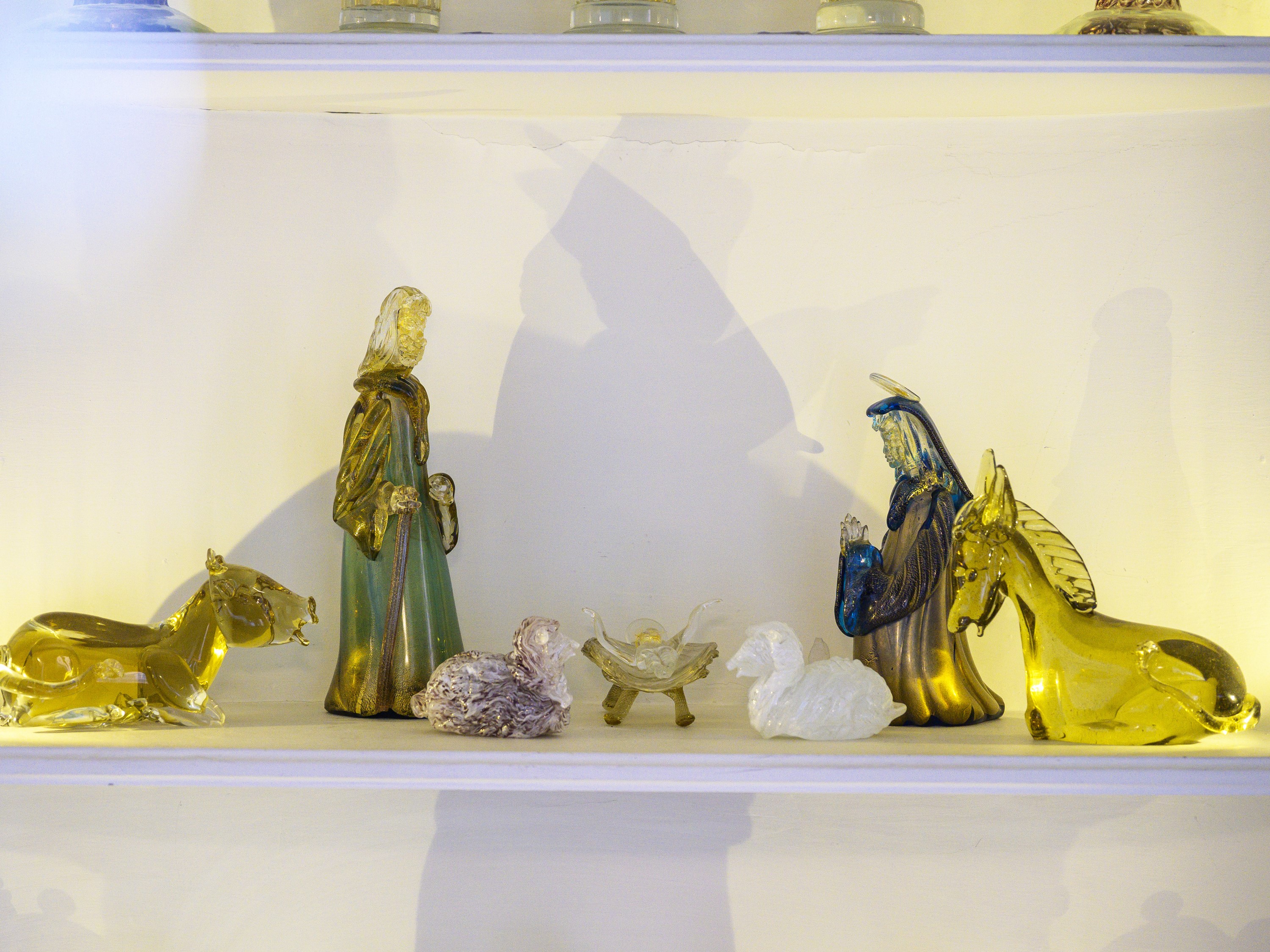 Barovier & Toso (attribuito), Presepe in vetro soffiato con Re Magi e Sacra Famiglia