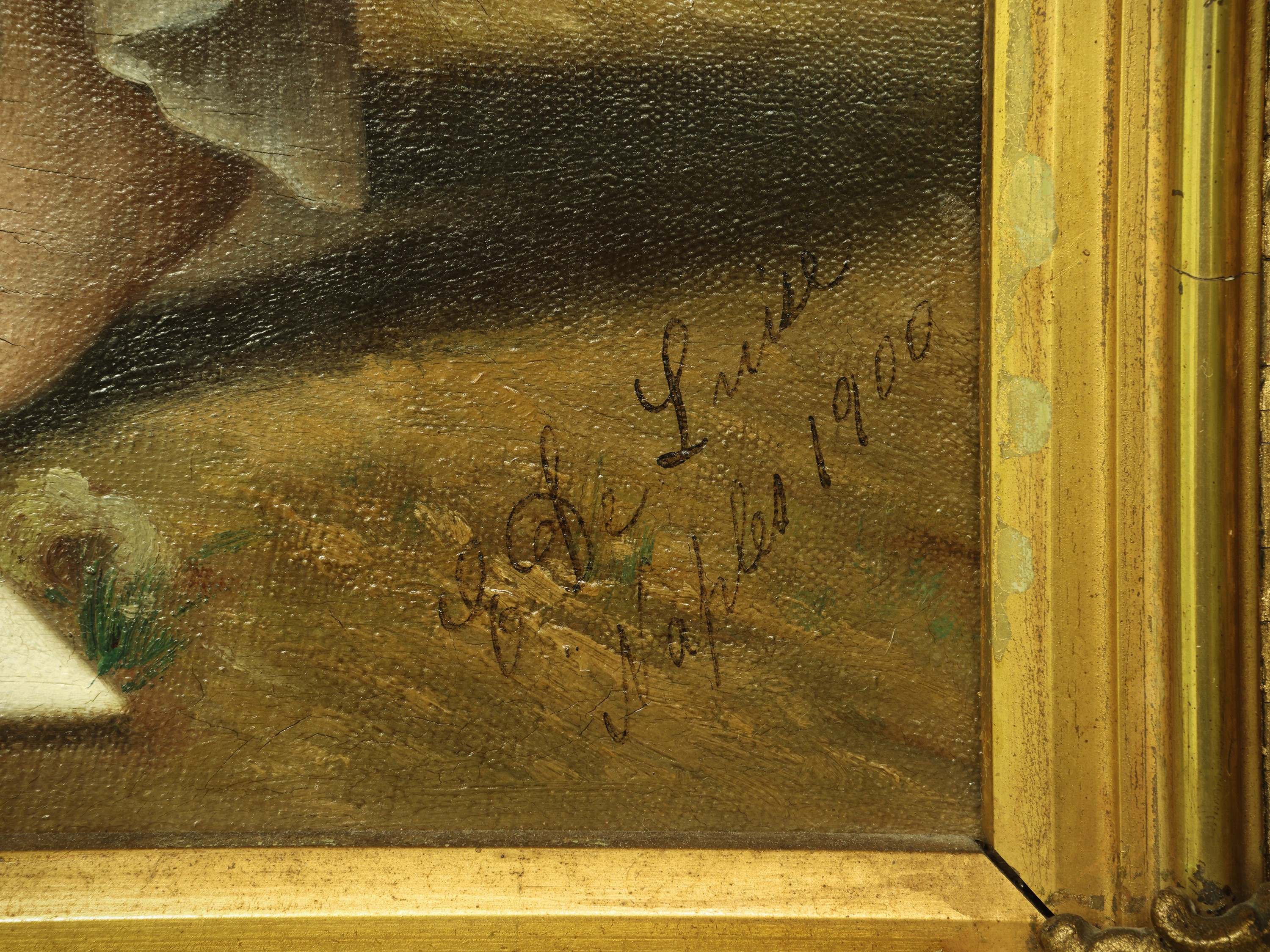 Enrico De Luise - La vanità, olio su tela firmato e datato 1900