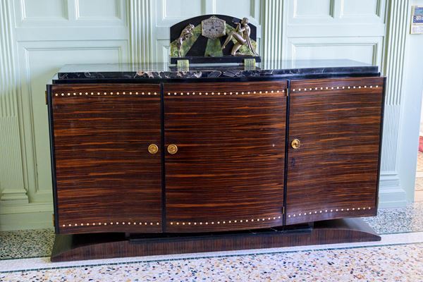 Credenza Art Dèco in mogano e pregiate essenze