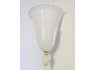 Coppia di applique in vetro incamiciato di Murano, Anni Trenta/Quaranta