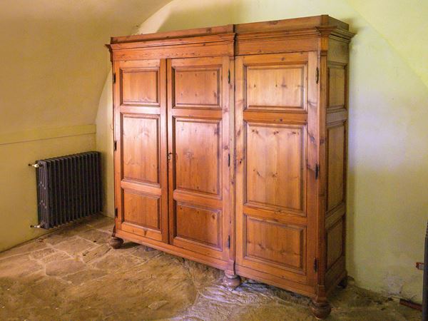 Large rustic wardrobe in soft wood