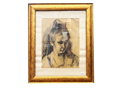 Ritratto di fanciulla (1962), carboncino su carta