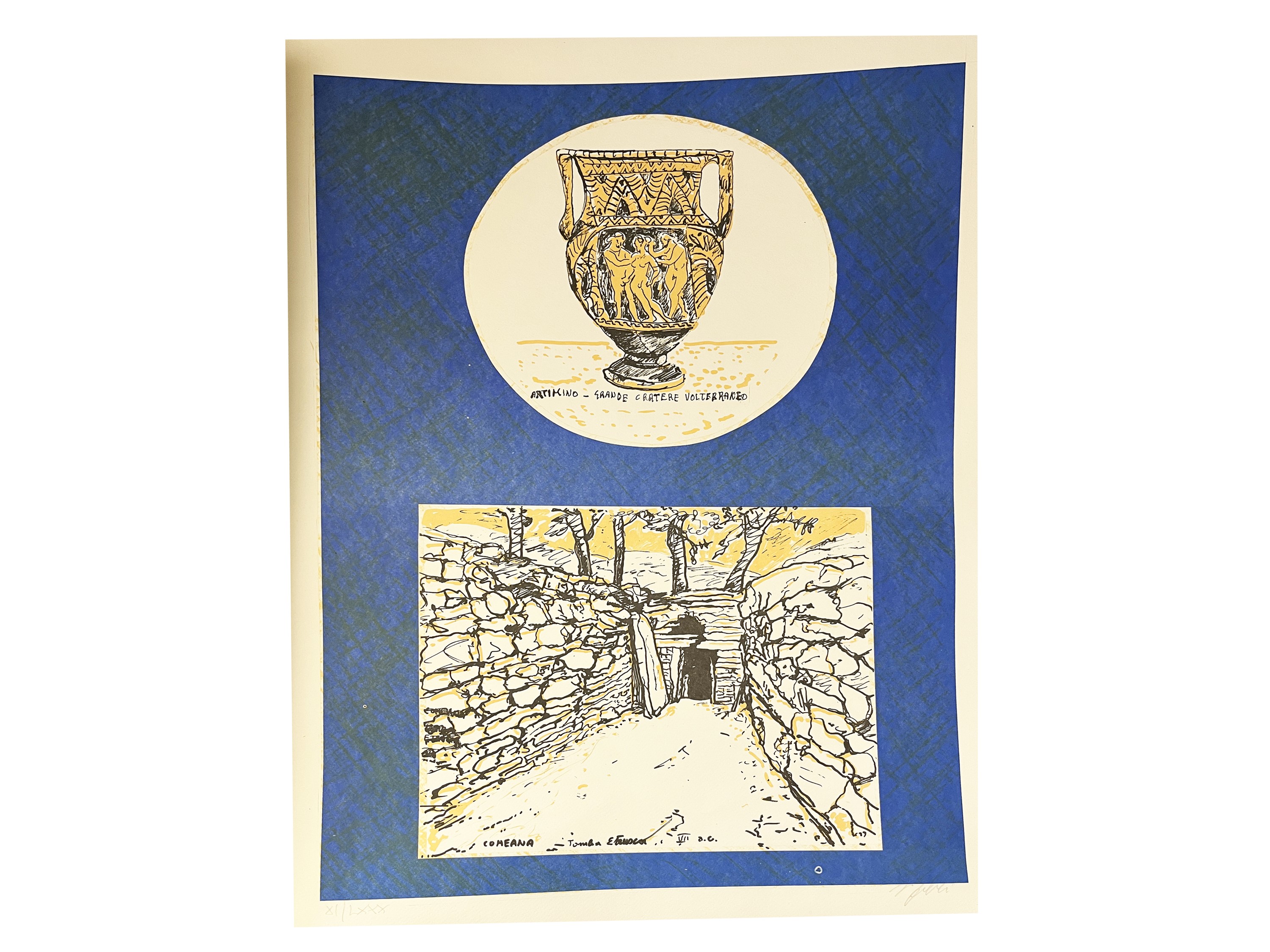 Alfredo Fabbri e altri, Lotto di grafica con litografie e stampa