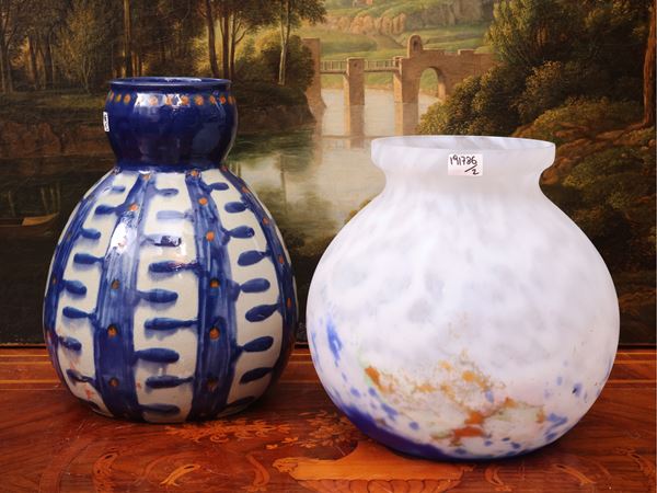Two Art Nouveau flower vases