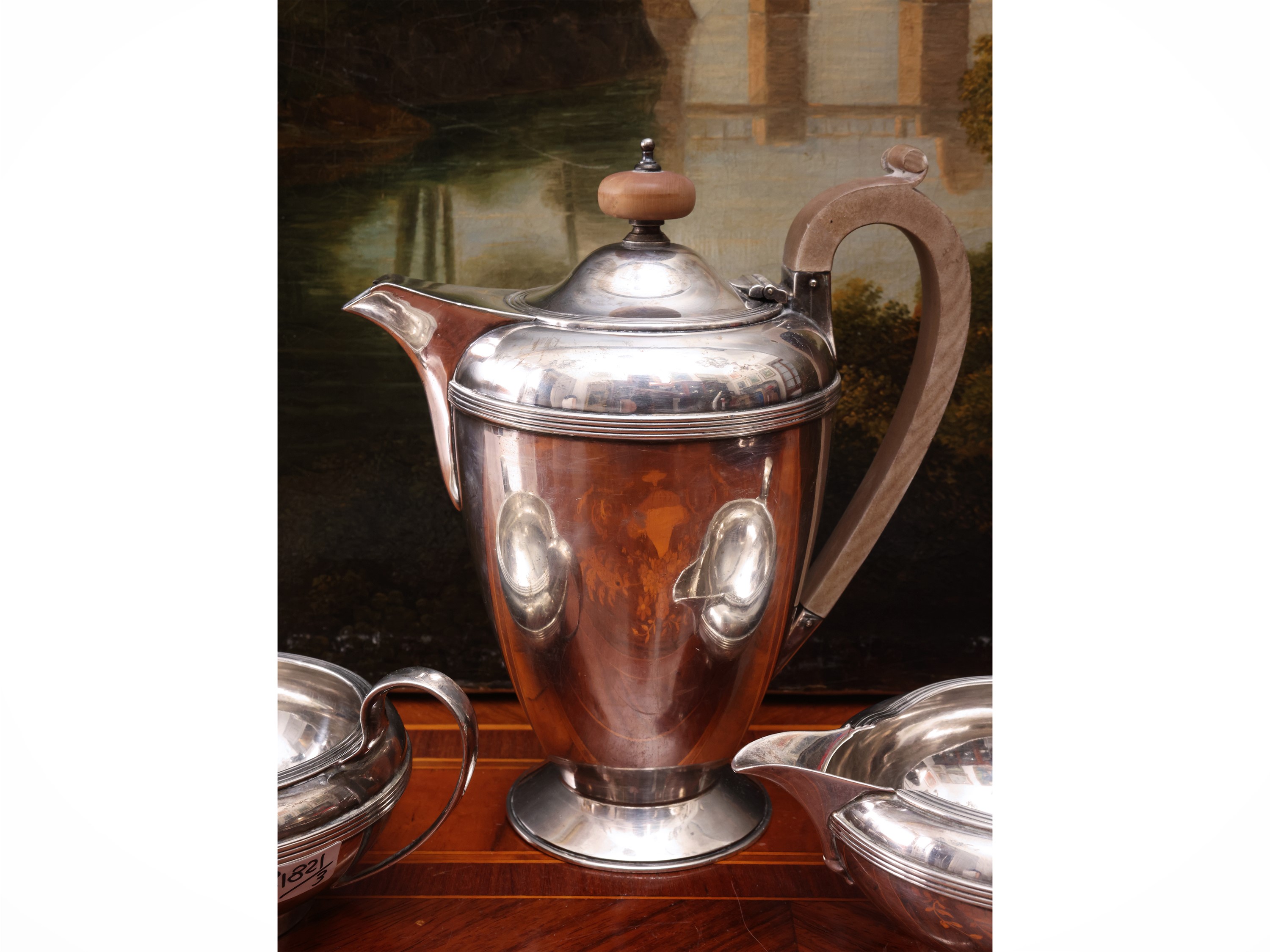Servizio egoiste, Birmingham 1921, argento (caffettiera, lattiera e zuccheriera per zollette)