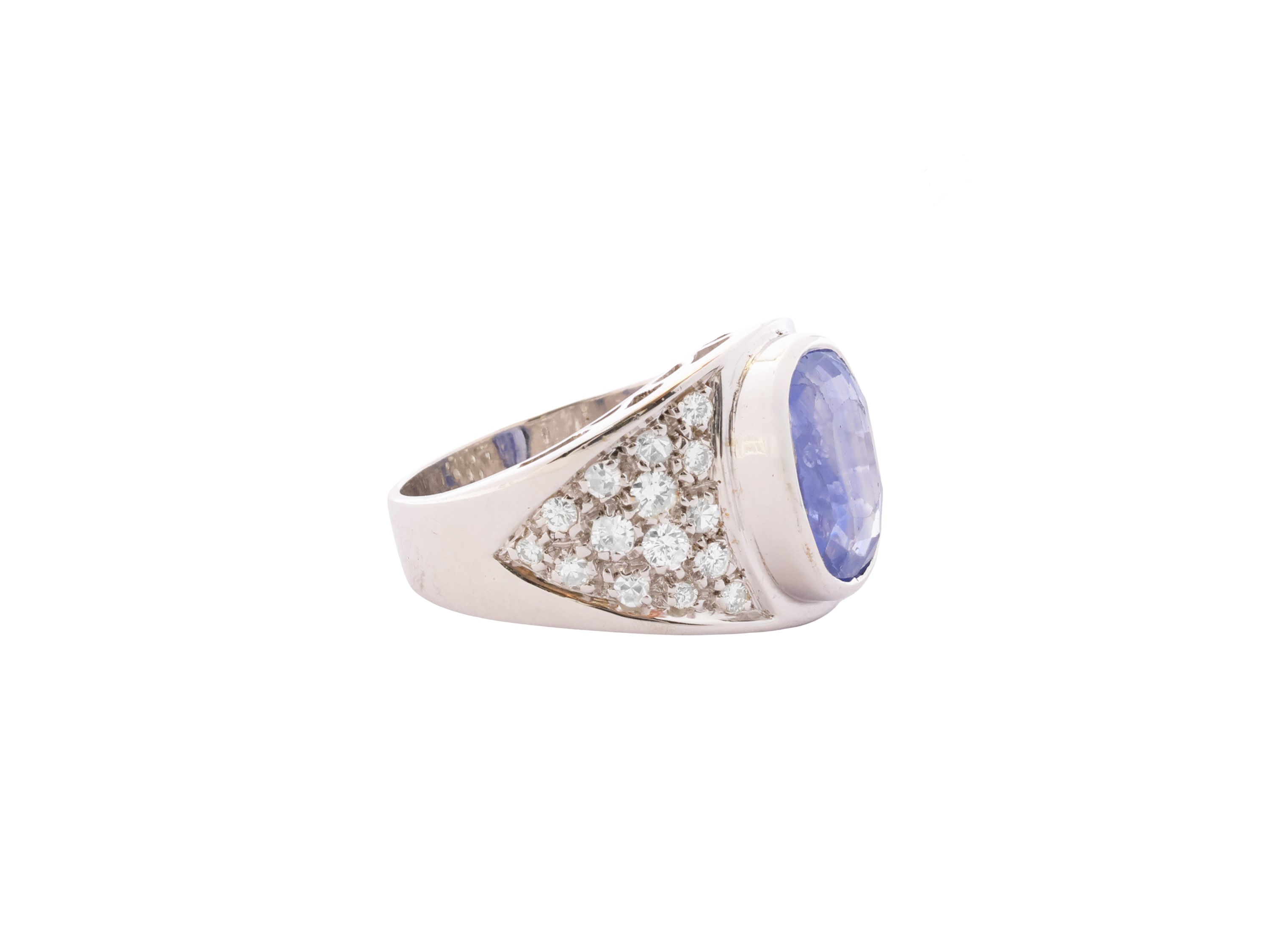 Anello in Oro Bianco 18kt e Zaffiro