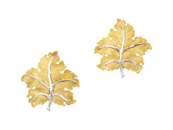 Federico Buccellati, 18K yellow and white gold earrings