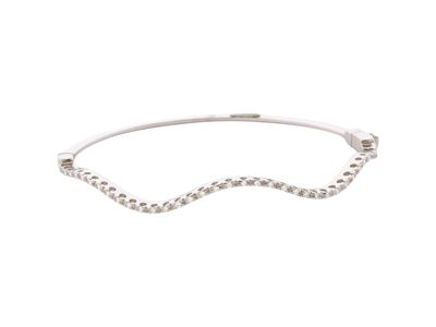 Bracciale Rigido in Oro Bianco 18kt e Diamanti