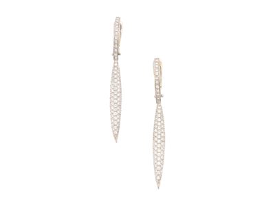 Orecchini, oro bianco 18 kt e diamanti, anni '90