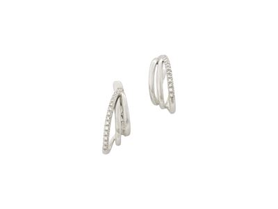 Paio di Orecchini in Oro Bianco 18kt e Diamanti