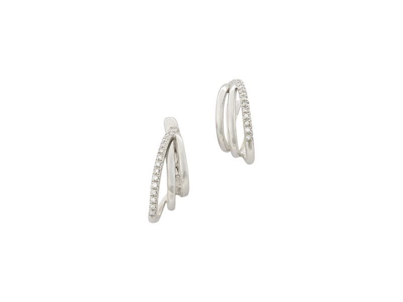 Paio di Orecchini in Oro Bianco 18kt e Diamanti