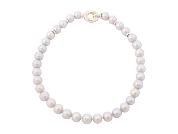 Collana ad un filo di perle grigie australiane  (Anni '90)  - Asta Gioielli e Orologi - Maison Bibelot - Casa d'Aste Firenze - Milano