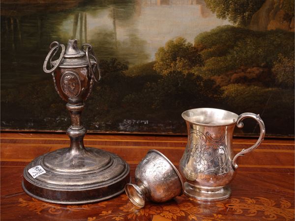 Tre oggetti da collezione in argento d'epoca