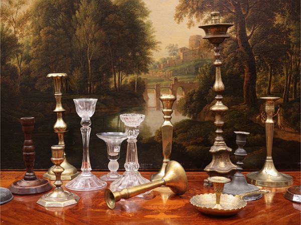 Large collection of candlesticks