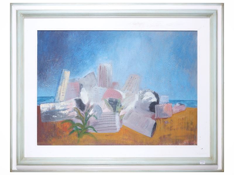 Dino Caponi - Rovine Architettoniche in un Paesaggio Marino 1966