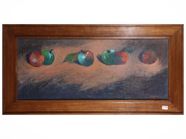 Dino Caponi - Still life with apples 1987