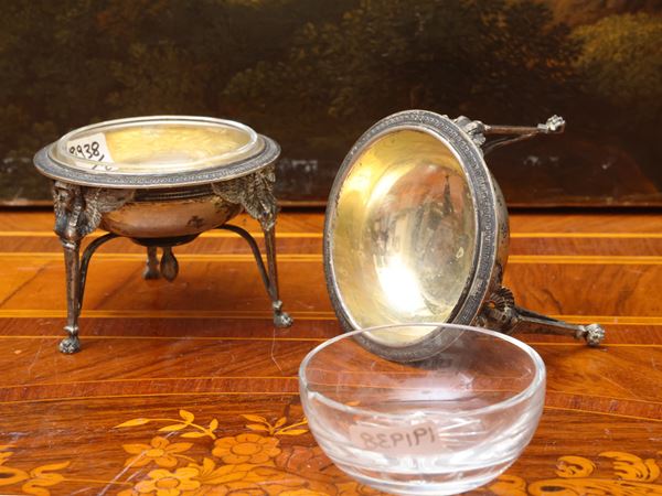 Pair of silver salt shakers