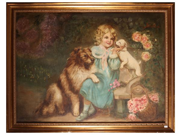 Ritratto di fanciulla con cani